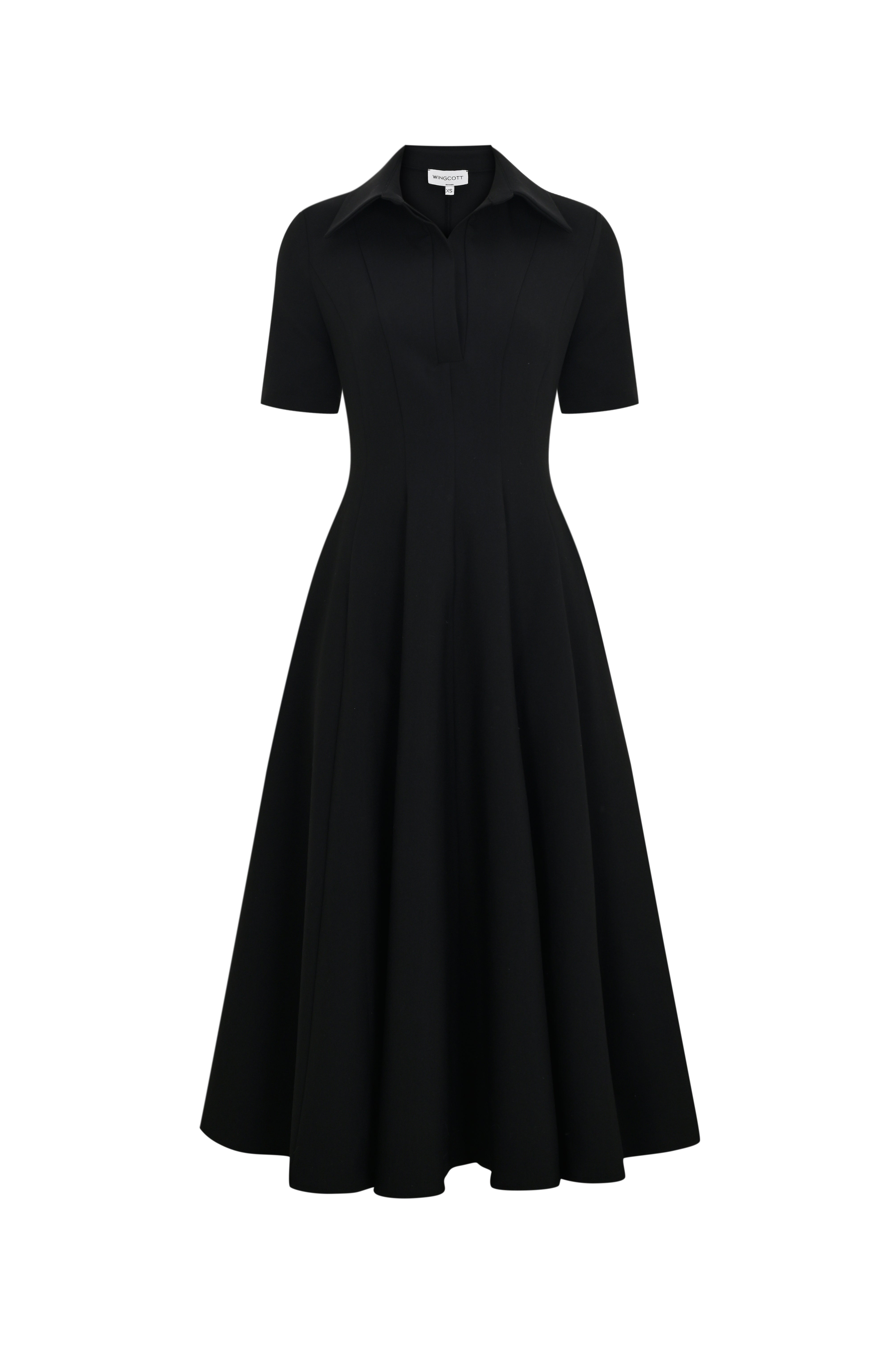 Kısa Kollu Volanlı Midi Elbise