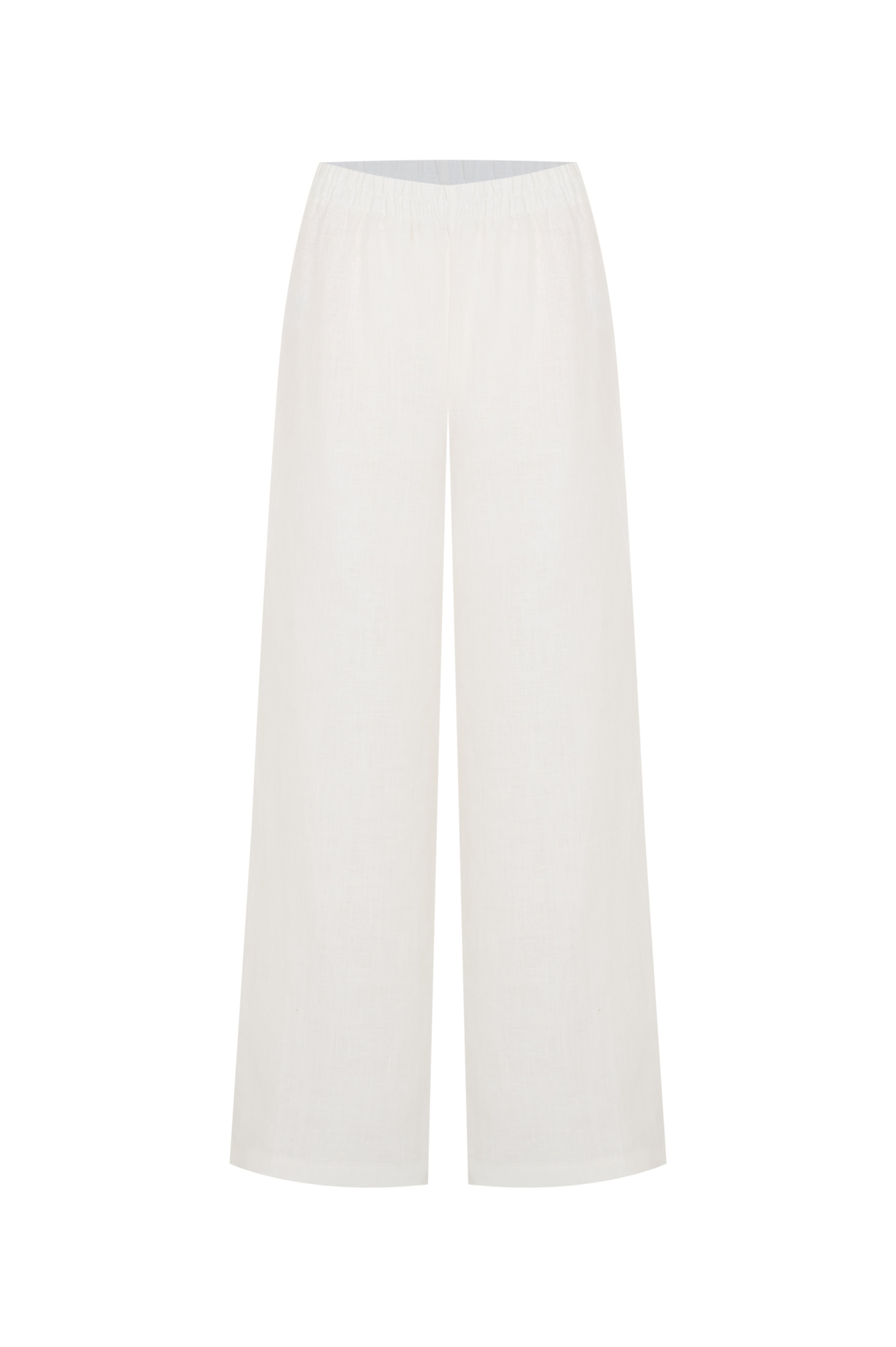 Ekru Keten Rahat Pantolon