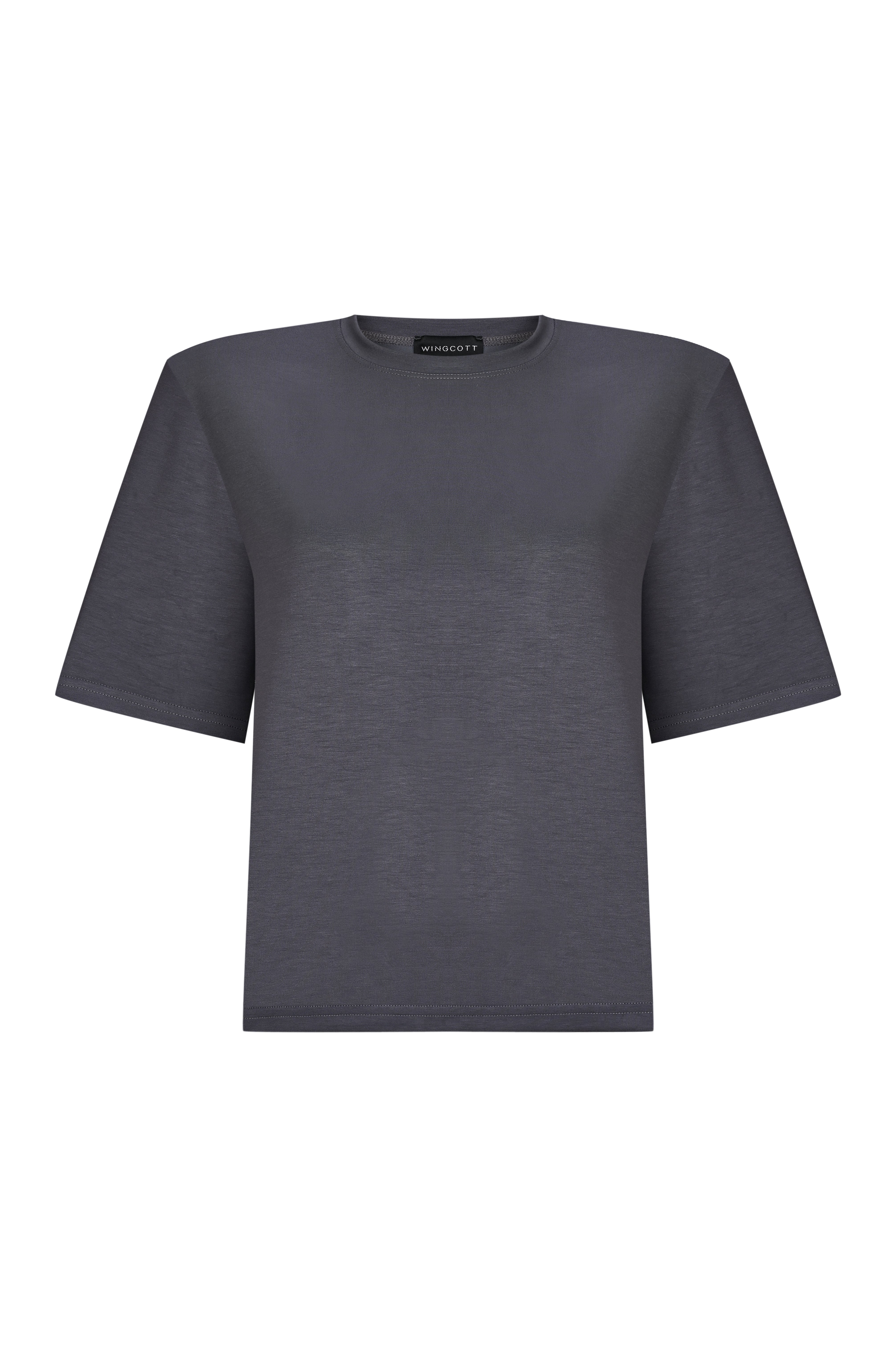 Füme Vatkalı Yarım Kollu Tişört