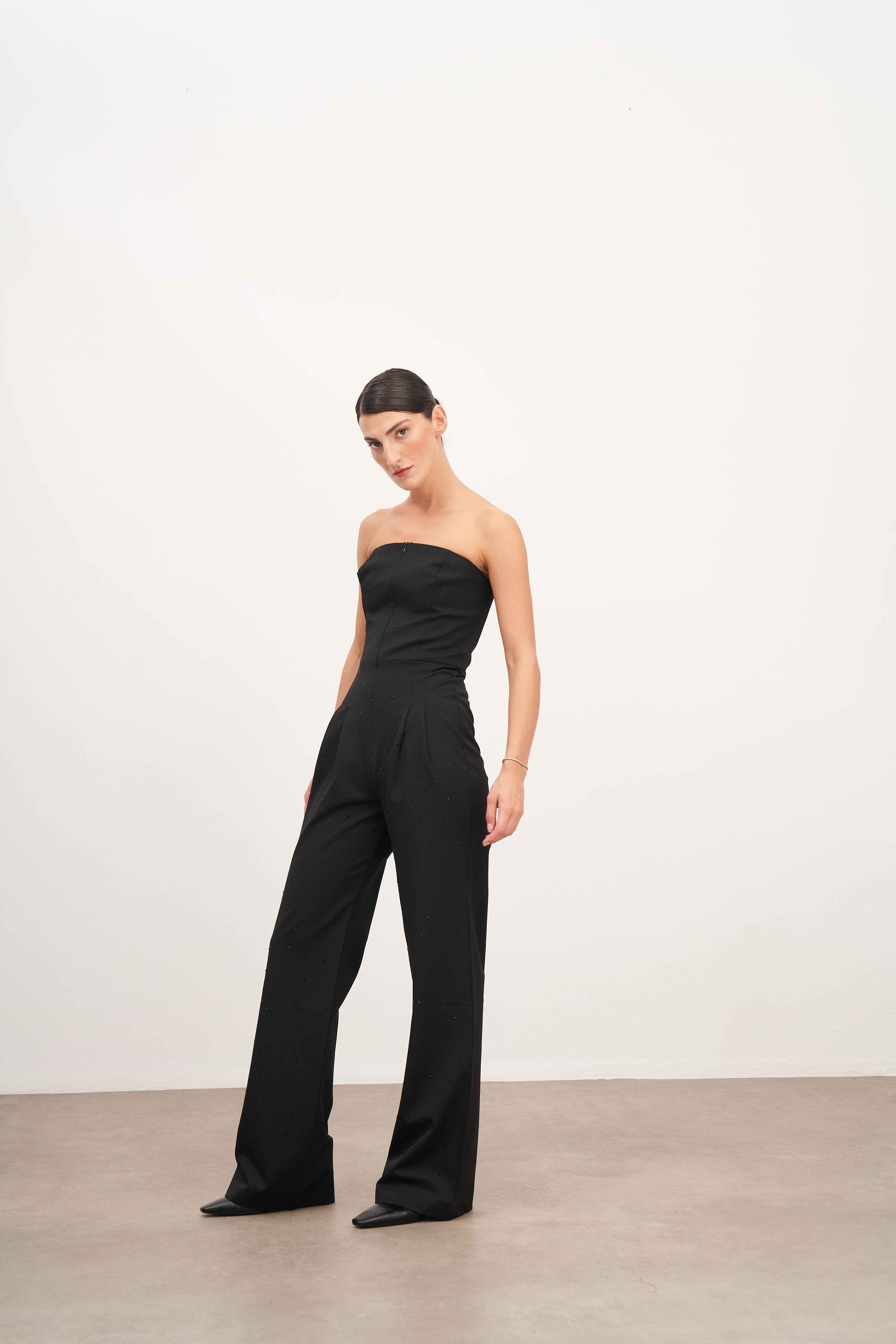 Fermuar Detaylı Straplez Hotfix Tulum