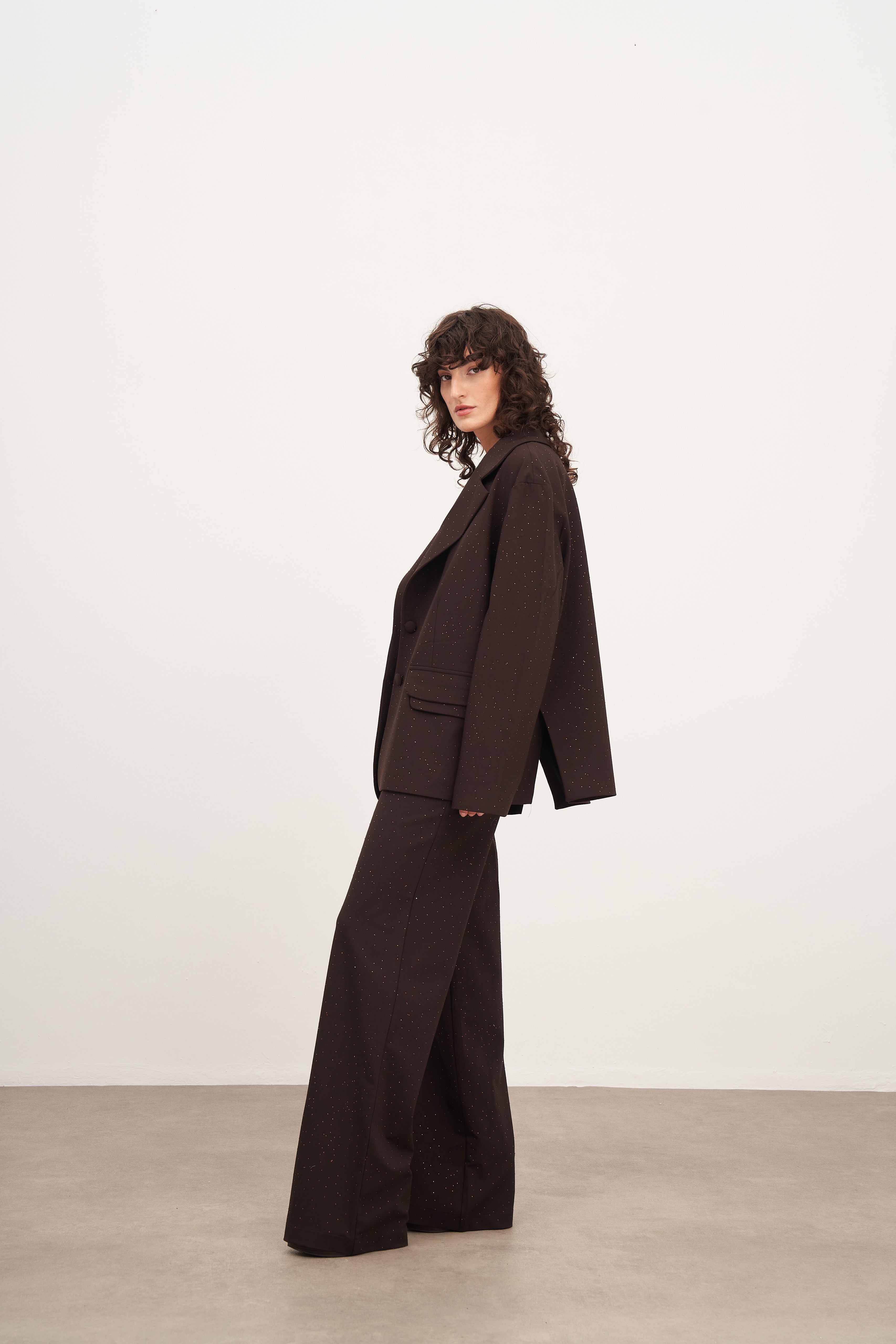 Acı Kahve Hotfix Geniş Paça Pantolon