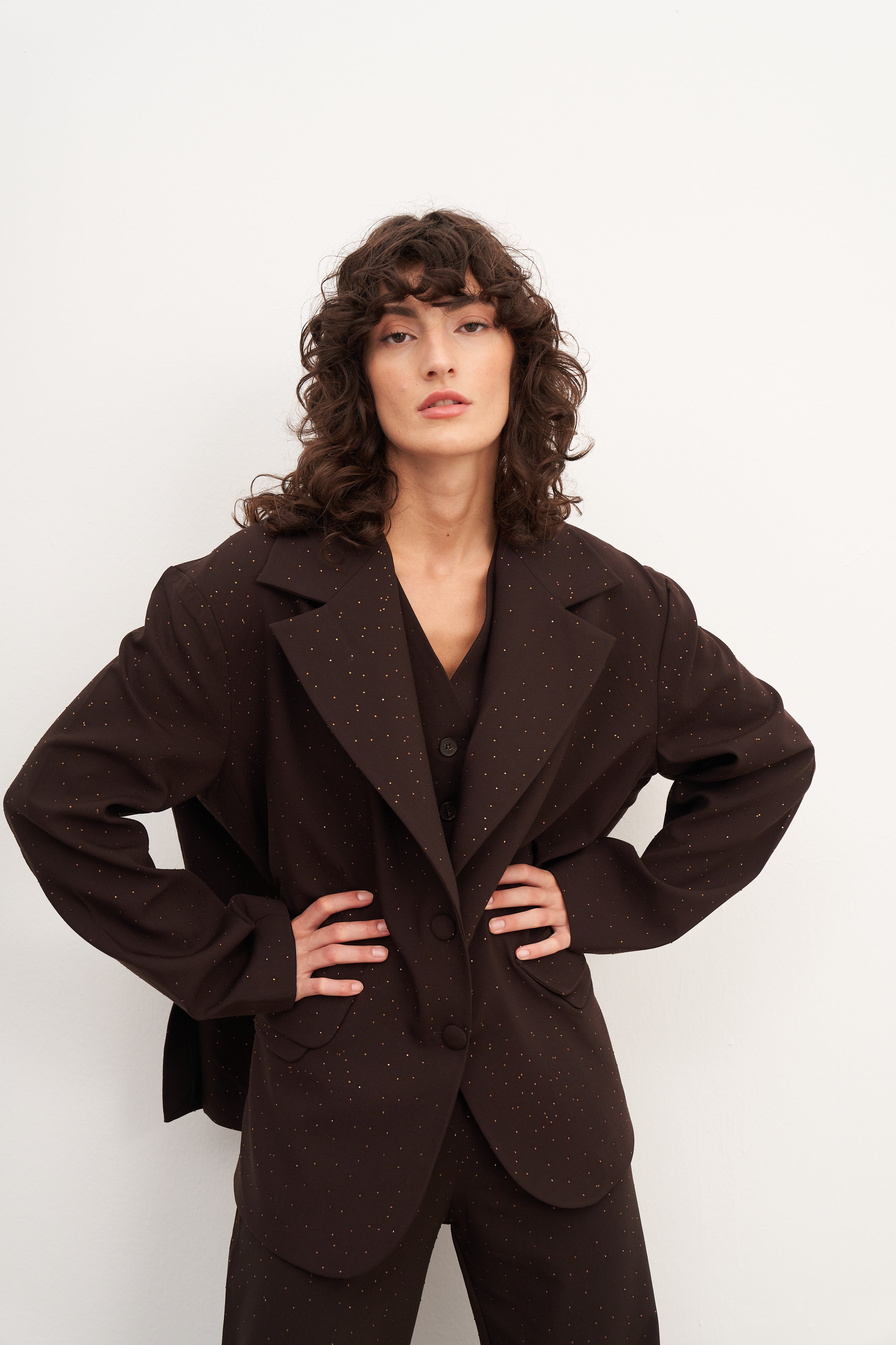 Acı Kahve Hotfix Oversized Blazer Ceket