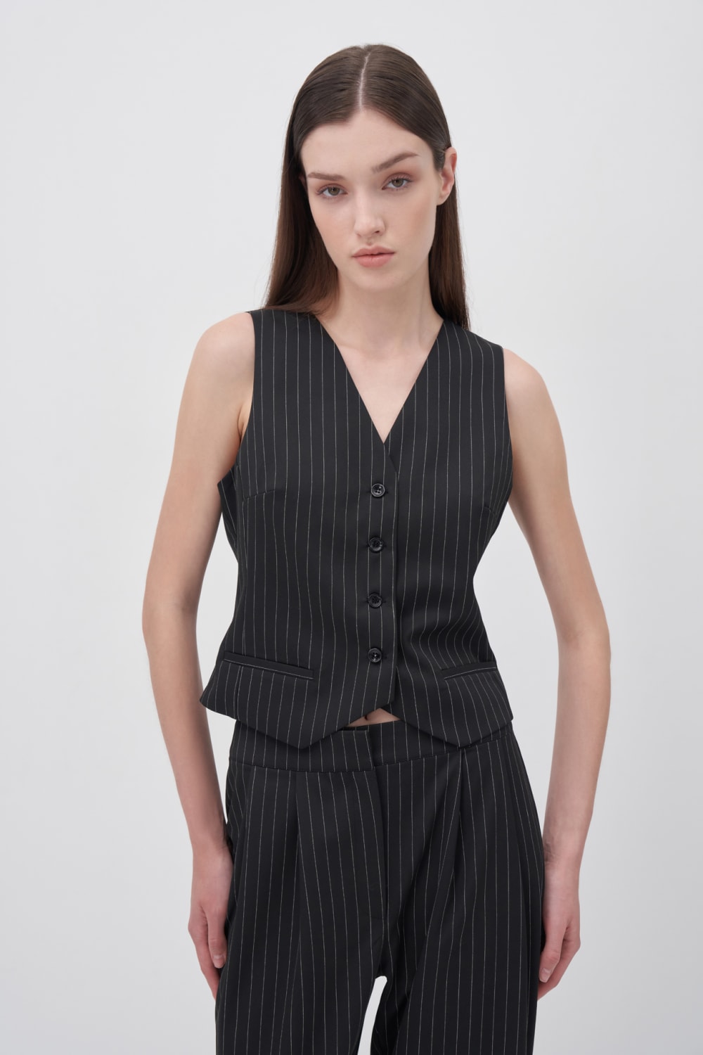Black Button Detailed Vest