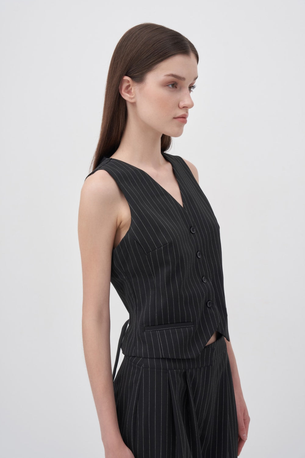 Black Button Detailed Vest